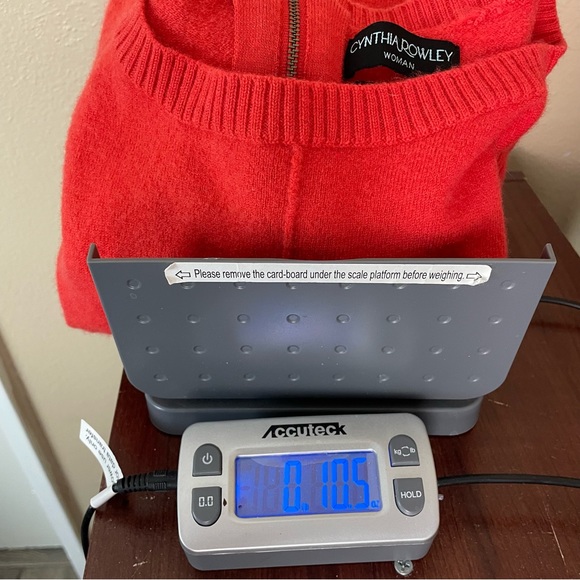 Blouse Woman Extra Fine Merino Wool Sweater Sweatshirt 3/4 Sleeve 1X Plus Red - Picture 10 of 11